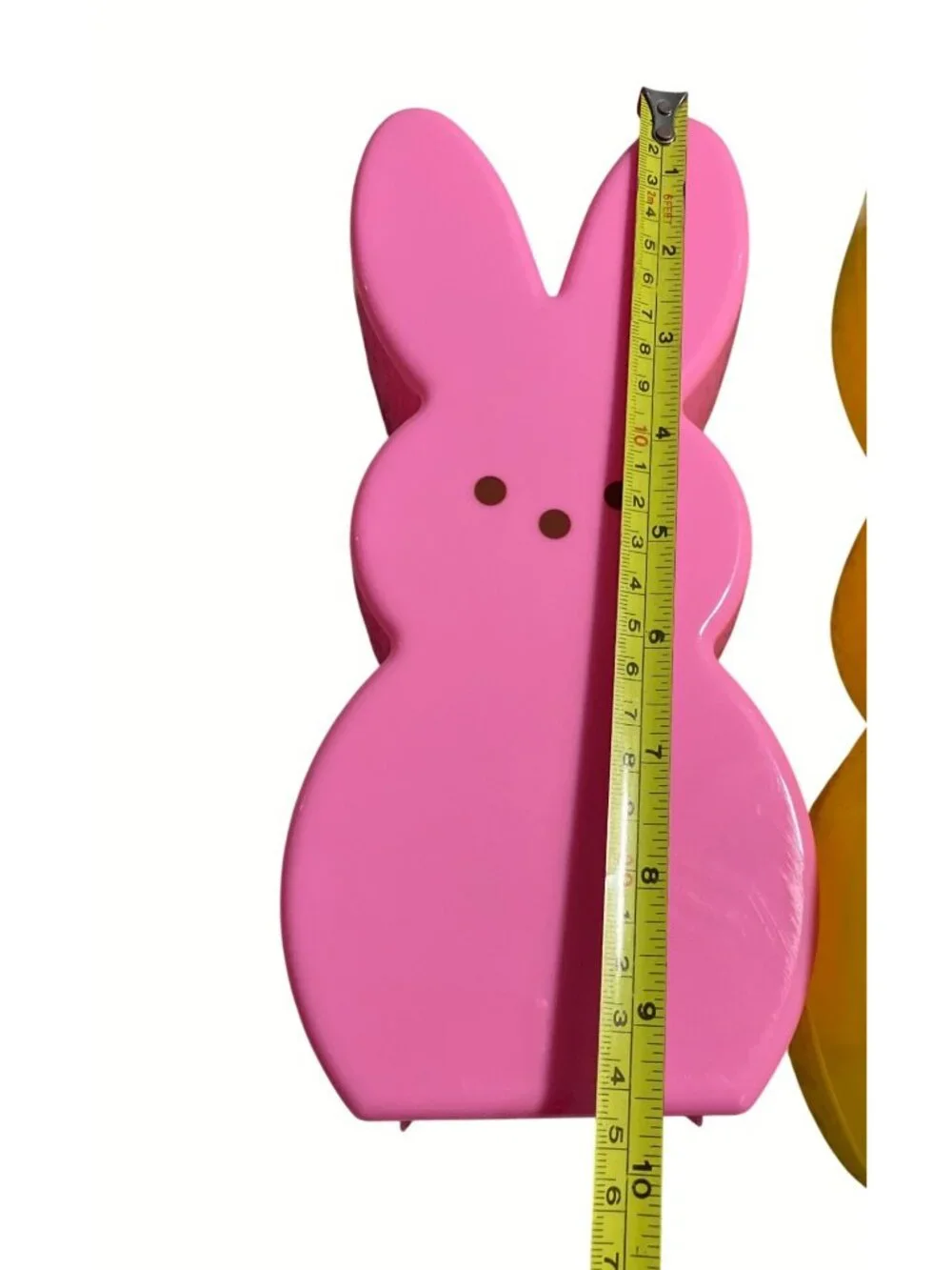 Yellow and Pink PEEP Bunny-Shaped Plastic Container With Lid